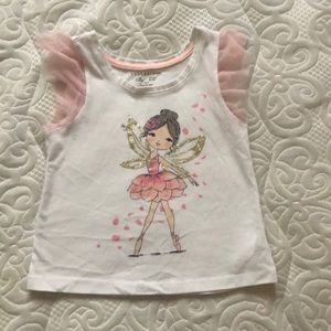 Girls tank top with pink tulle sleeves 4t